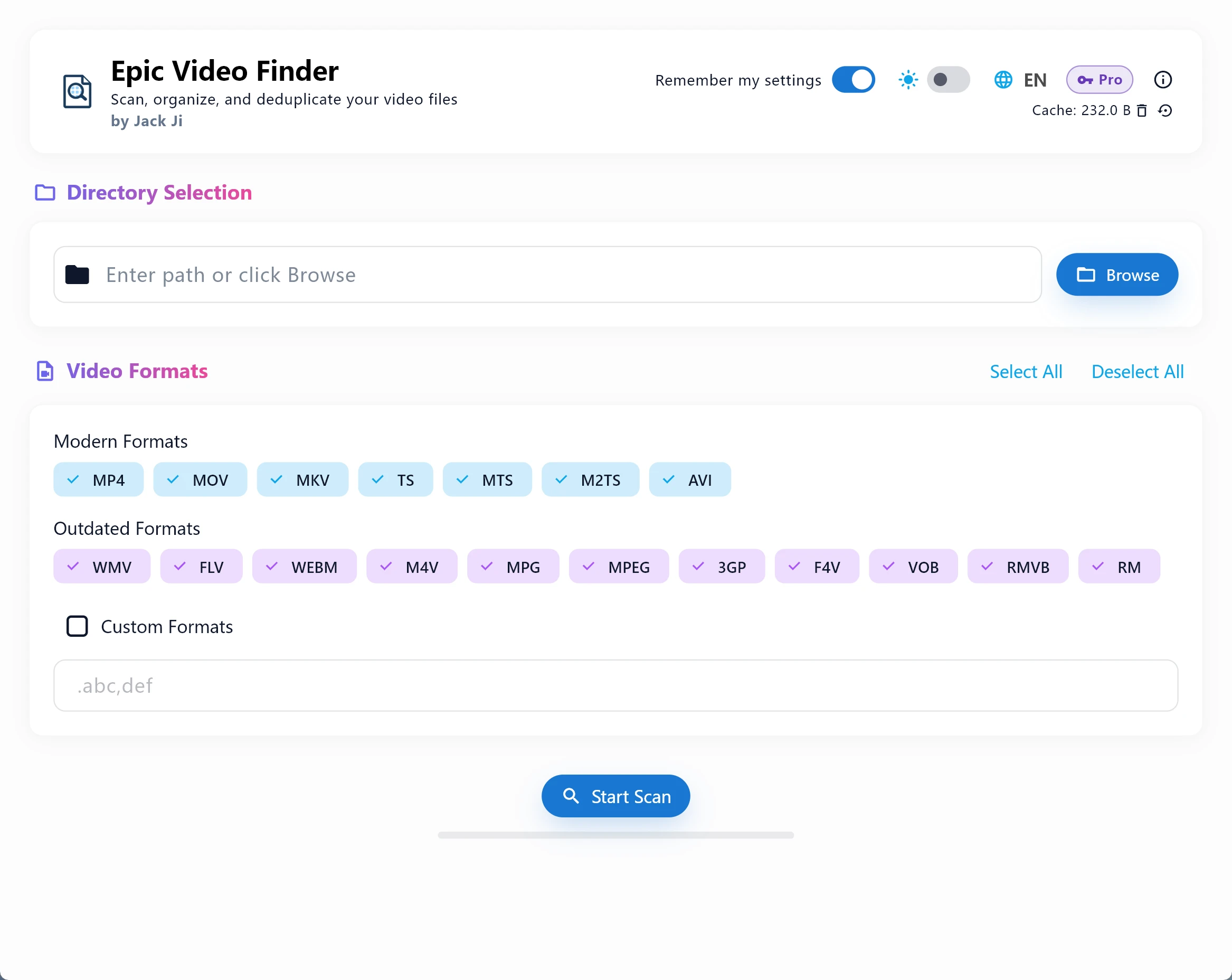 Epic Scanner Epic Video Finder for macOS | AI Video Scanner & Duplicate Finder